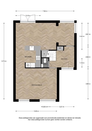 Floorplan - Kievit 33, 7423 DA Deventer